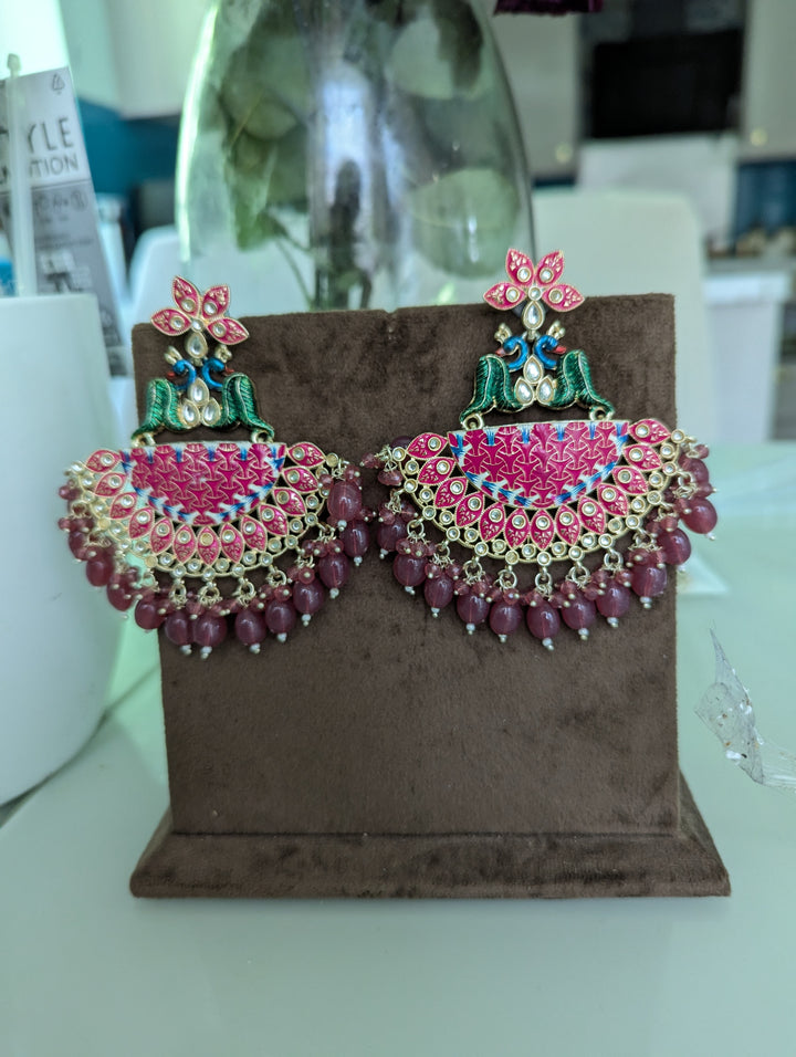 Meena big earrings jewellery set