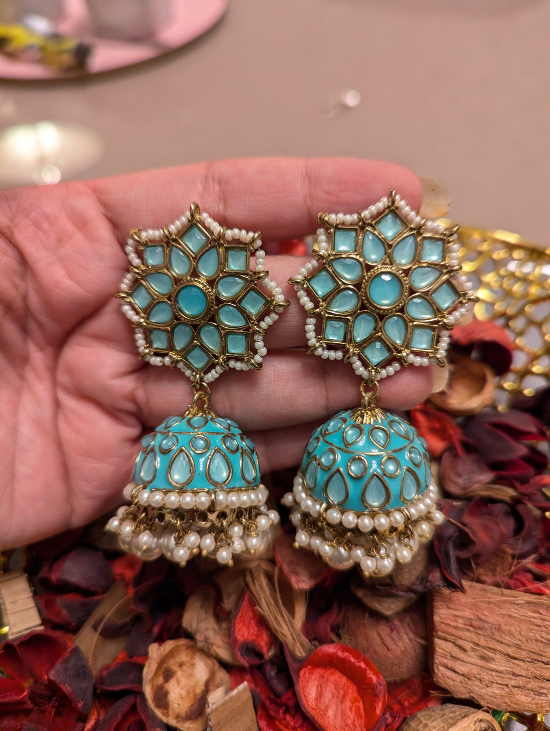 Stunning jhumki earrings jewellery set