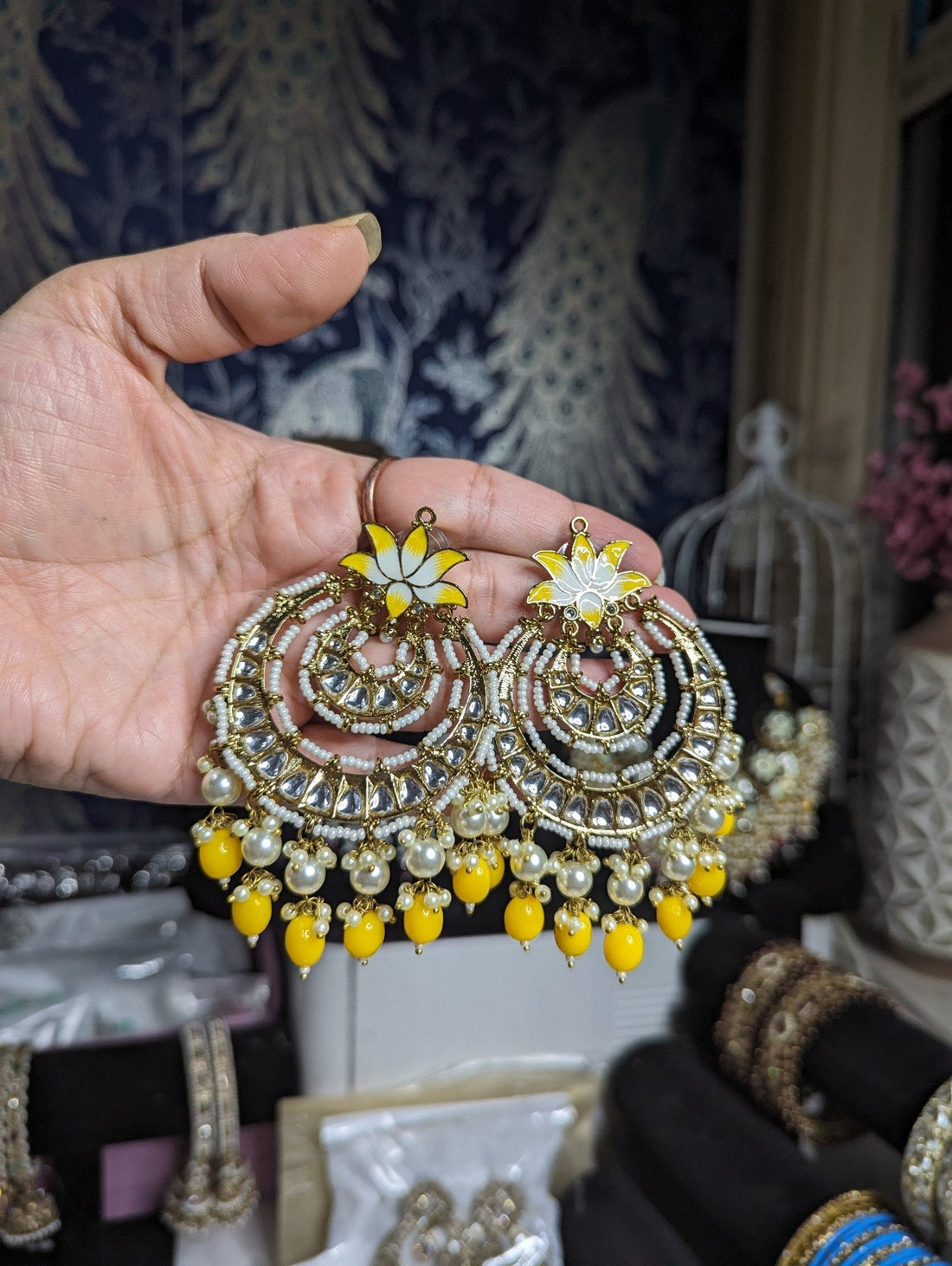 Beautiful hanging earrings jewellery - KundanByNadia