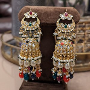 Colorful Beads & Mirrors Earrings Set - KundanByNadia