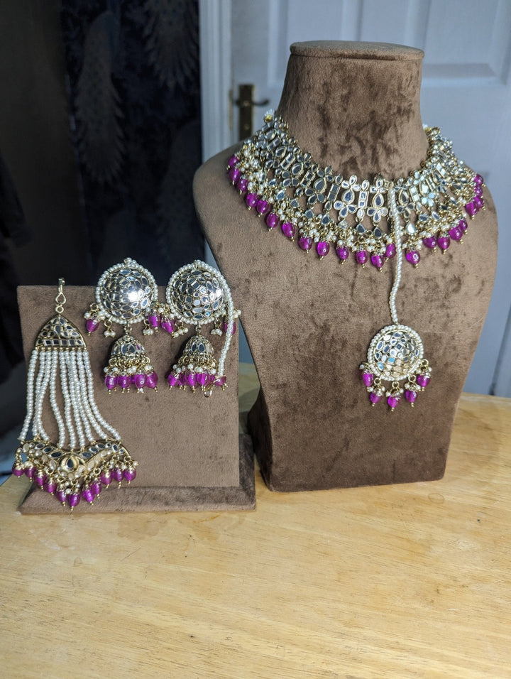 Full bridal necklace jewellery set - KundanByNadia