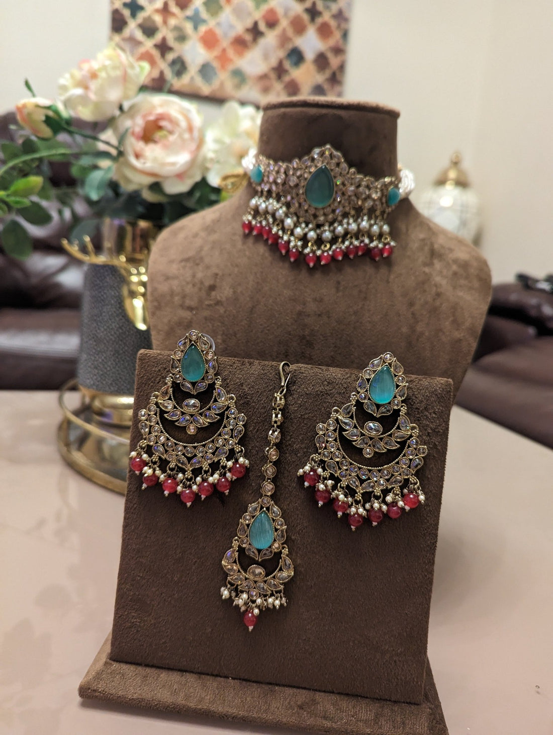 Multicoloured necklace jewellery sets - KundanByNadia