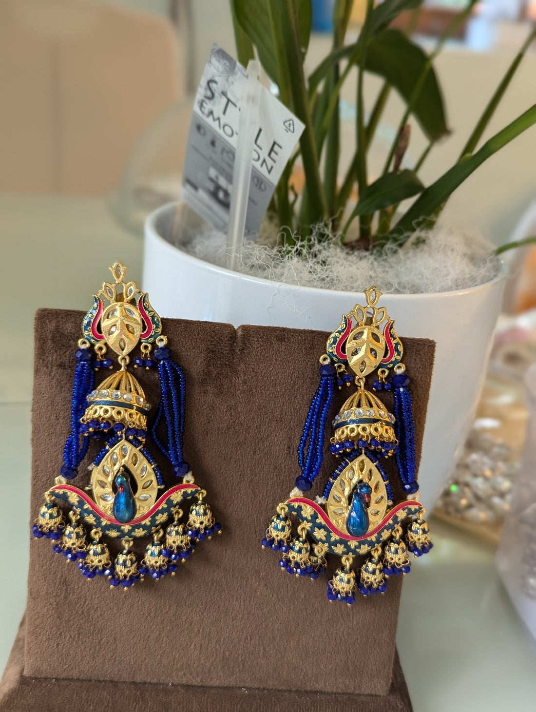 Hanging earrings tikka jewellery set