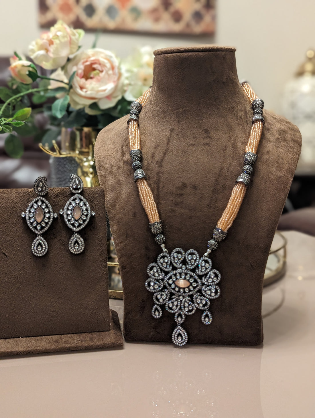 Beautiful mala necklace jewellery set