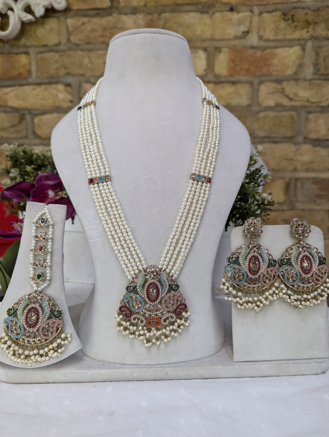 14/15/16 kundan necklace jewellery long mala beautiful bridal