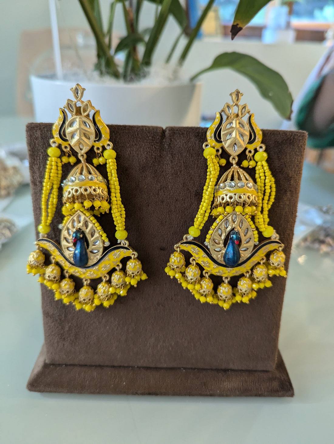 Hanging earrings tikka jewellery set