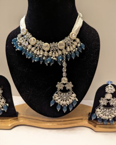 Blue silver necklace